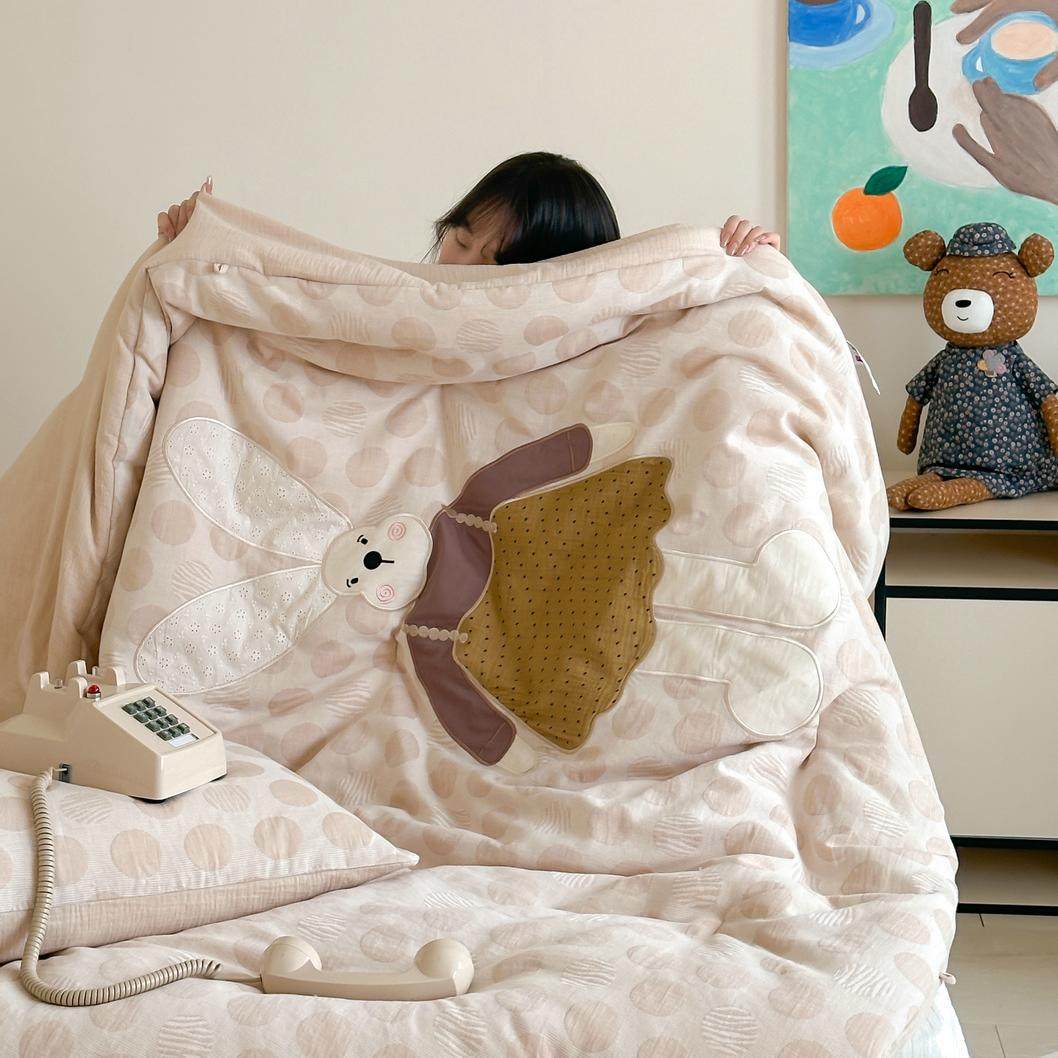 babyhouse100全棉儿童双层纱抗菌小被子被芯冬被四季通用春秋棉被,淘宝优惠券,粉丝福利购,淘宝优惠卷