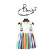 ຊຸດເດັກນ້ອຍໃນລະດູຮ້ອນ Bemidji ທີ່ມີແຂນ pleated ຫນ້າເອິກ, ຊຸດເຈົ້າຍິງຂອງເດັກຍິງ, ເດັກນ້ອຍ trendy rainbow dress 1141