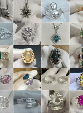 艺梵情侣纯银珠宝镶嵌手工定做