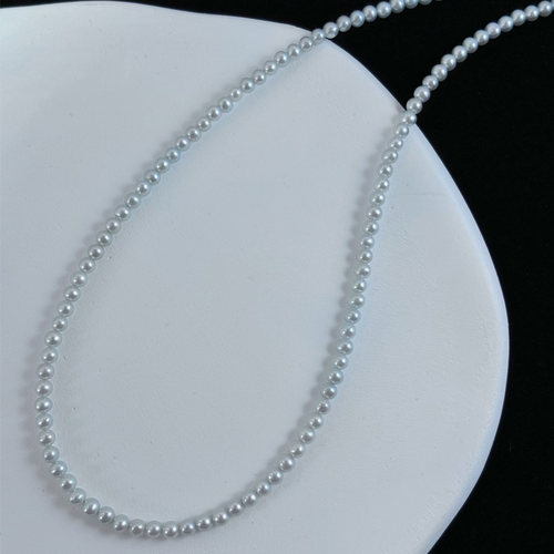 【浅小屋】雾凇。3~3.5mm近圆真多麻色银灰淡水AKOYA珍珠项链多层 - 图2