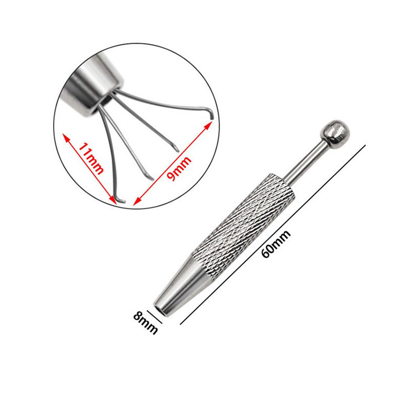 不锈钢螺丝球抓取器 四爪固定工具 佩戴耳钉辅助工具 - 图0