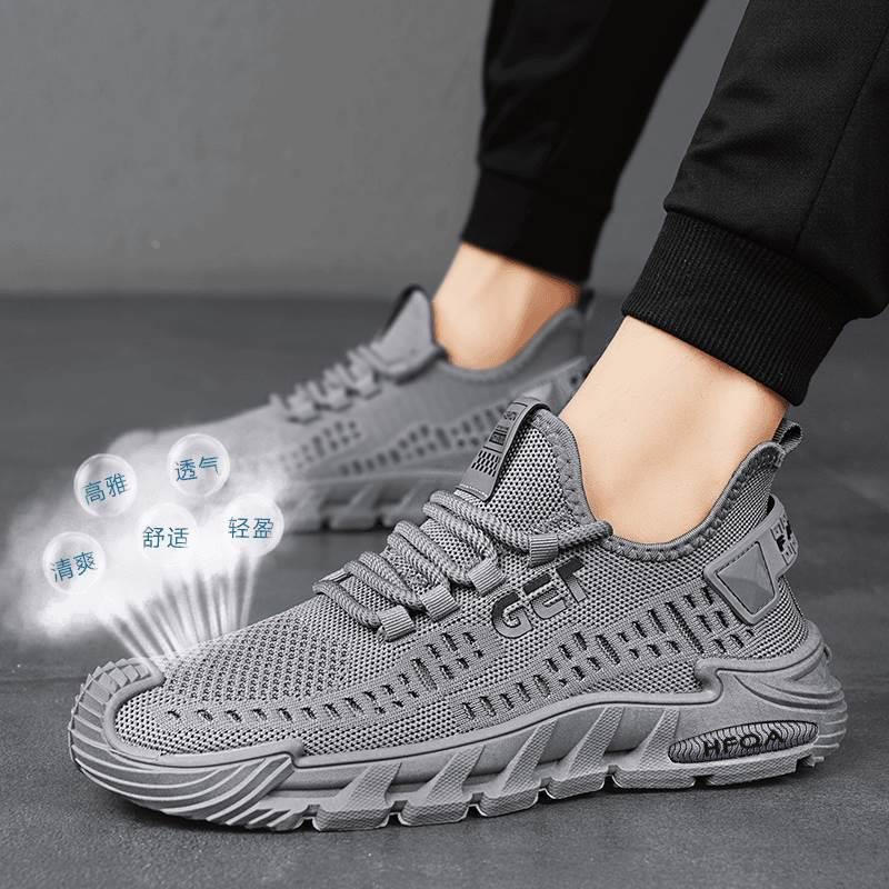 大码男鞋2025网面夏季新款男士透气轻便防滑运动休闲网鞋运动鞋 - 图2