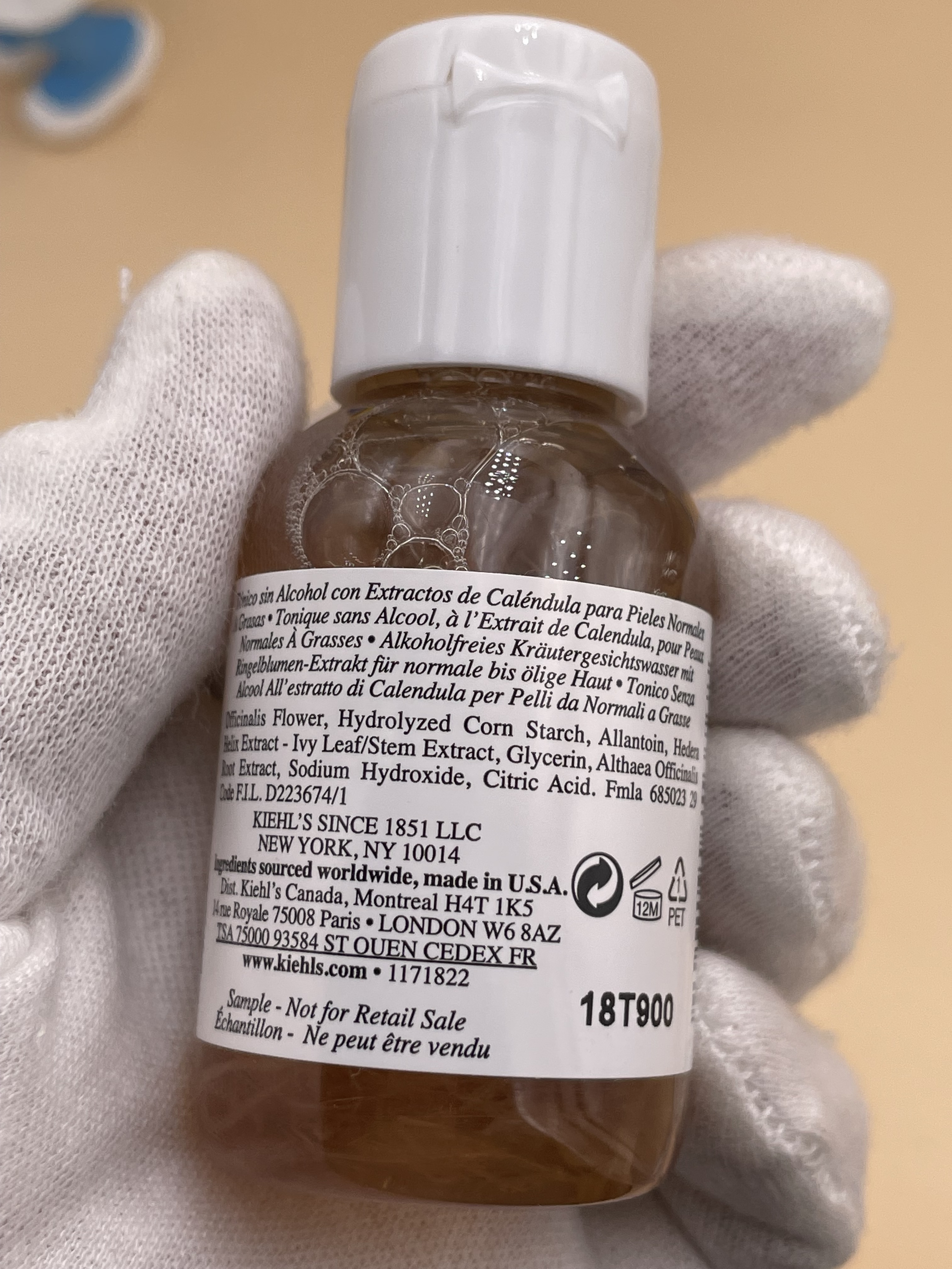 美国 Kiehls科颜氏/契尔氏金盏花水40ml/125ml爽肤水镇静控油去油