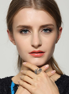 纯银骷髅老鹰爪子黑暗系戒指