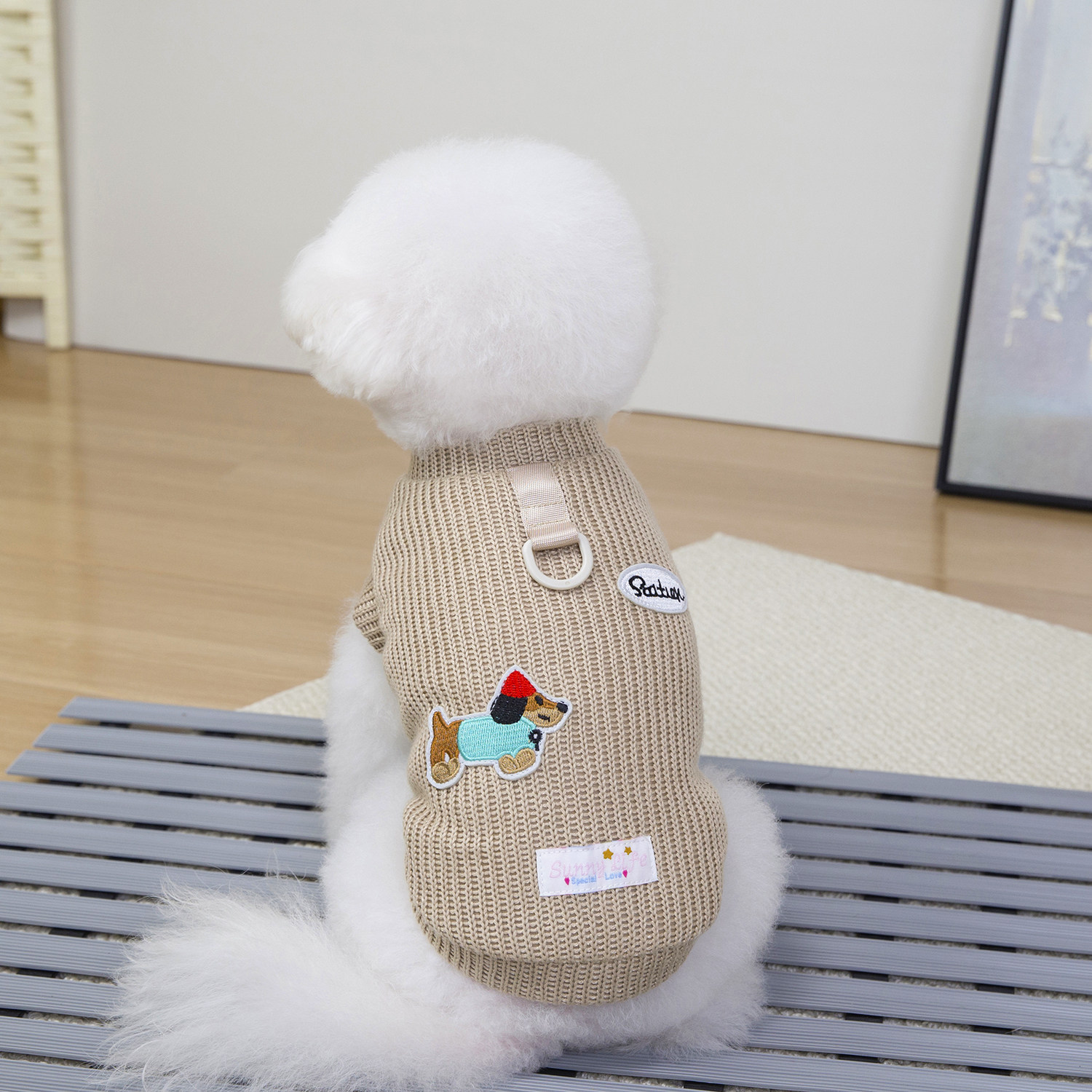 狗狗衣服秋冬款宠物猫咪泰迪比熊博美服饰毛衣加绒保暖带牵引扣幼,淘宝优惠券,粉丝福利购,淘宝优惠卷