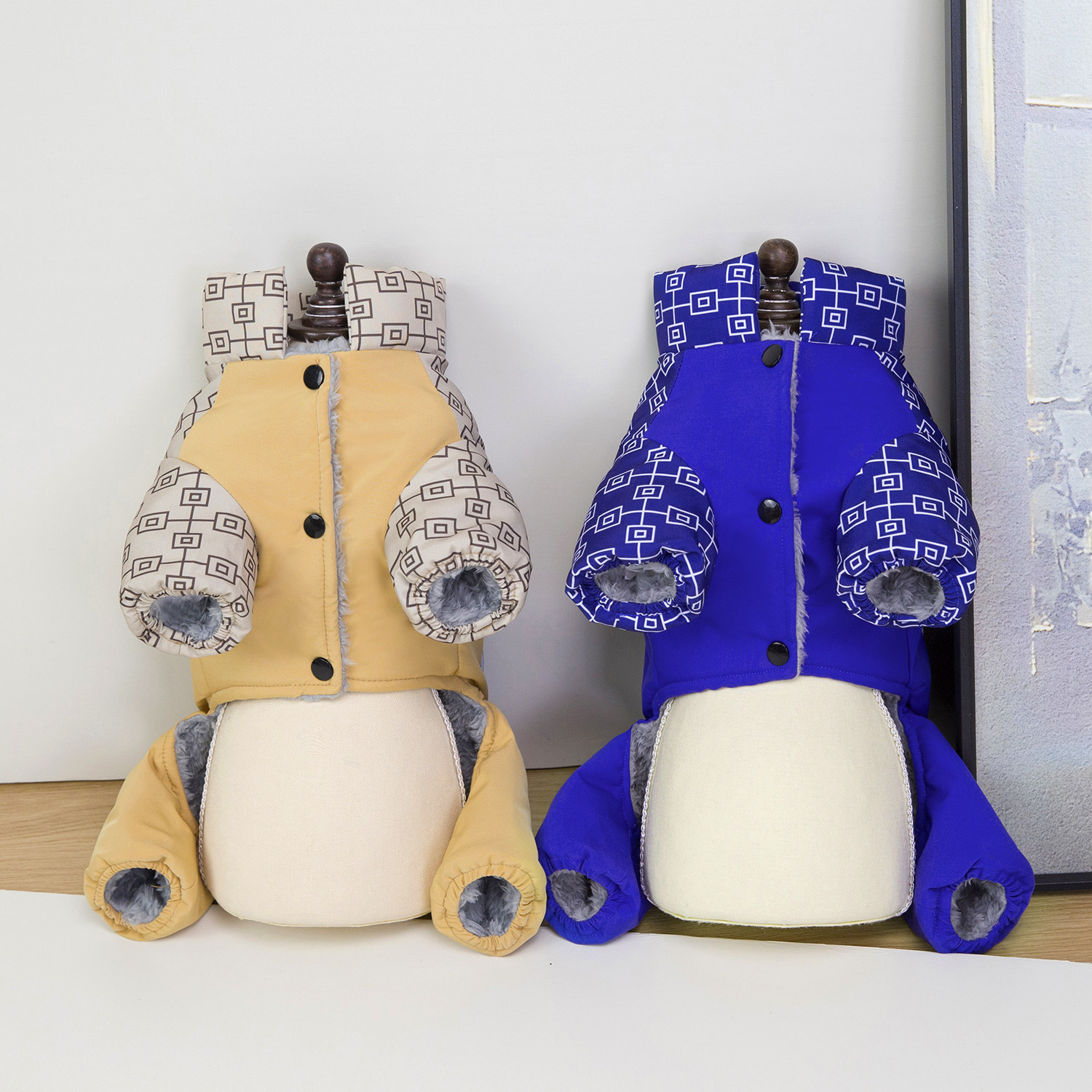 比熊衣服狗狗带牵引扣秋冬款加绒保暖宠物猫咪泰迪四脚衣棉衣幼犬,淘宝优惠券,粉丝福利购,淘宝优惠卷