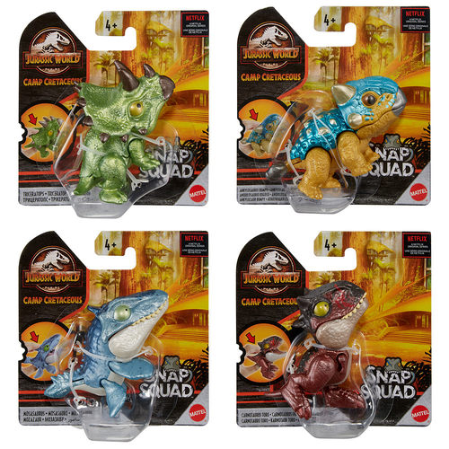 美泰侏罗纪世界小型收藏恐龙 关节可动 沧龙霸王龙双冠龙模型公仔 - 图1