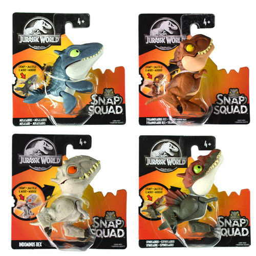 美泰侏罗纪世界小型收藏恐龙 关节可动 沧龙霸王龙双冠龙模型公仔 - 图0