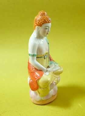 双子商店 孤品 中古中国制陶瓷彩绘释迦摩尼装饰摆件