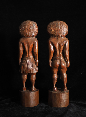 中古非洲木雕摆件实木原始人摆件