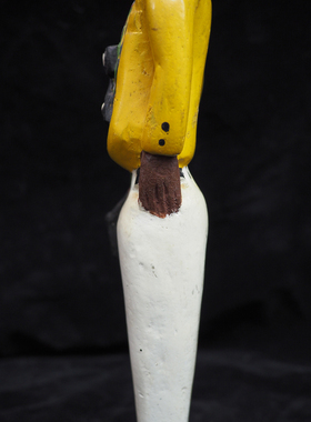 双子商店 中古非洲木雕手工彩绘黑人商人装饰摆件 复古木雕摆件