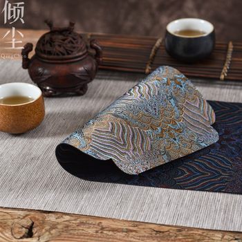 Qingchen Double-sided Brocade Master Seat Zen Fabric Dry Soak Seat Absorbent Tea Mat Simple Tea Seat Insulated Table Runner