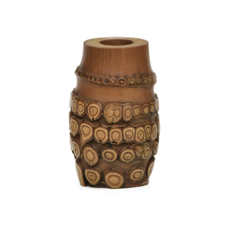 Large lacquer old bamboo root full lid covering handmade polishing bamboo nail lid.