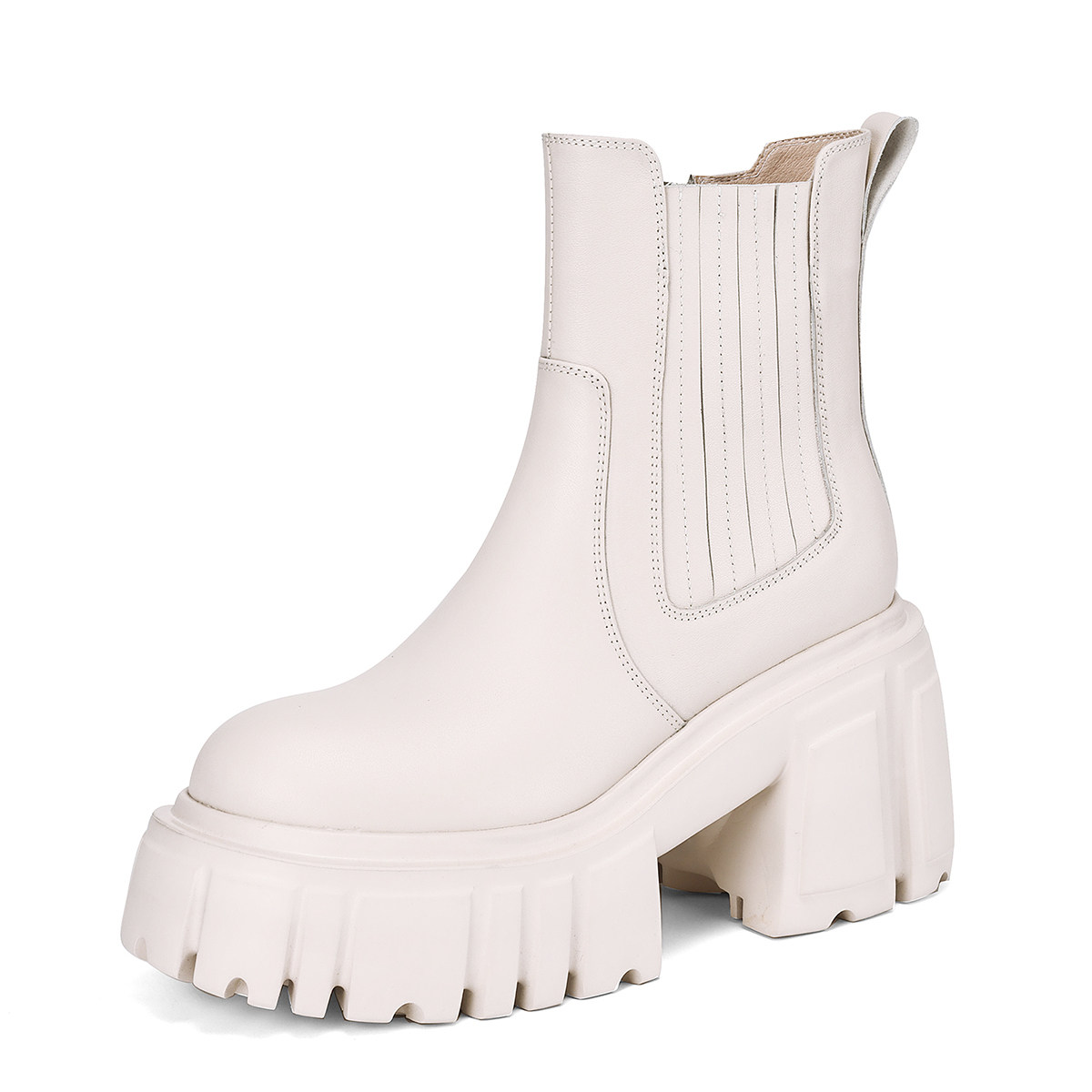 骑士靴全真皮短靴松糕跟机车单靴四季厚底女鞋粗高跟短筒靴子增高,淘宝优惠券,粉丝福利购,淘宝优惠卷