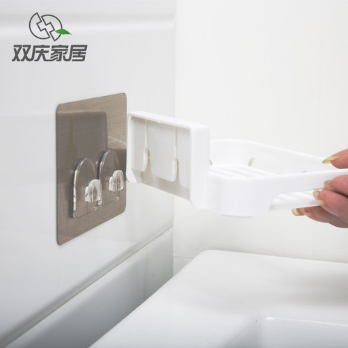双庆吸盘肥皂架 无痕贴香皂盒 吸壁式皂网 吸皂器 三层 双层 皂架 - 图3