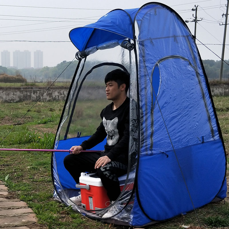 户外钓鱼野外用品垂钓装备单人帐篷防雨隔离遮阳棚离地防蚊专用蓬 - 图0