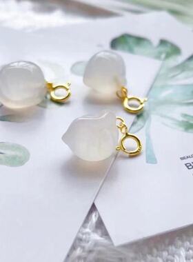 纯天然玉髓包子吊坠万能提溜diy