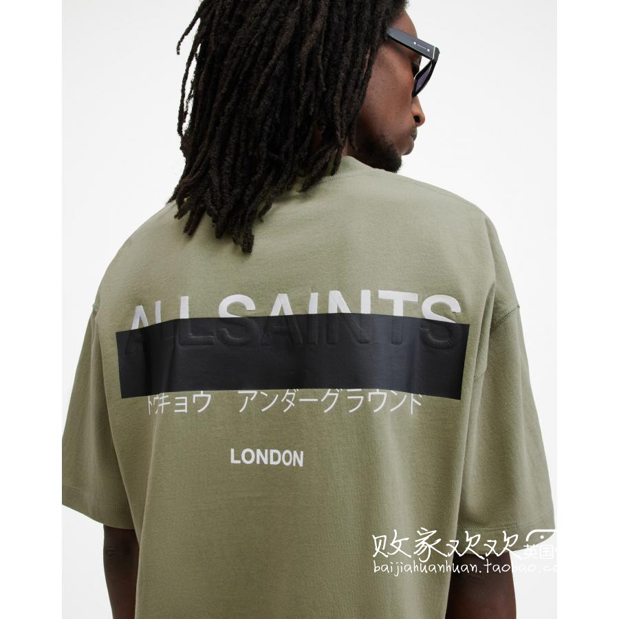 英国代购正品04.27 ALL SAINTS 24年新款 字母 Oversized 短袖T恤 - 图0