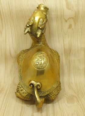 黄铜龙龟太极寿字龙头龟家居摆件