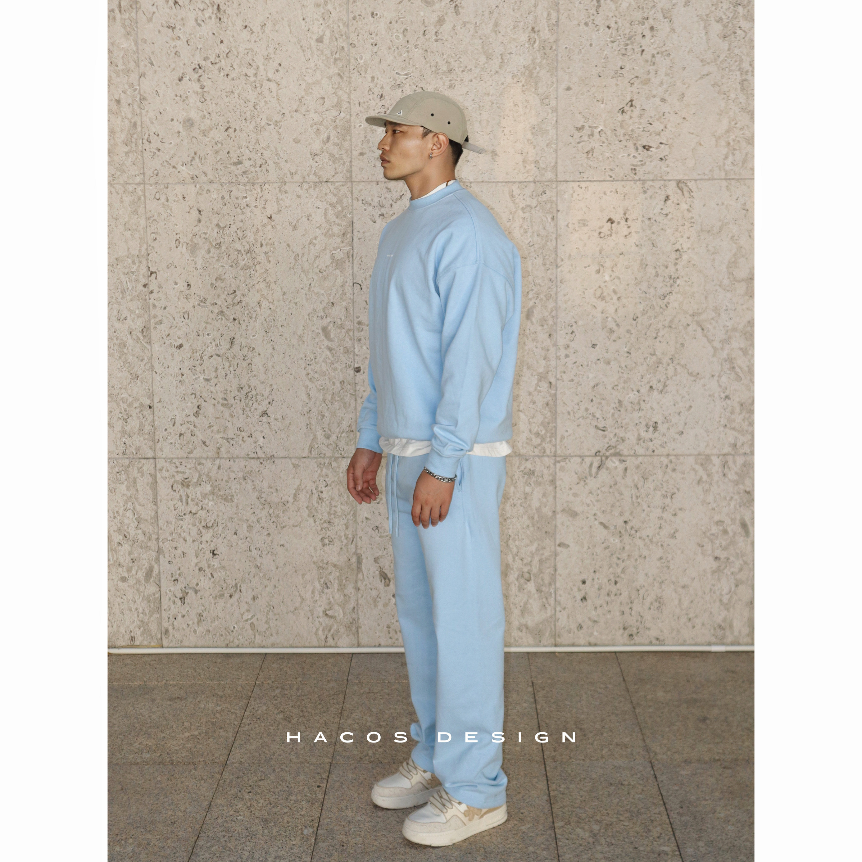 HACOS美式街头卫衣套装简约长袖套头阔腿长裤kanye风街头休闲运动,淘宝优惠券,粉丝福利购,淘宝优惠卷