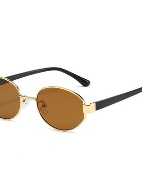 金属椭圆小框太阳镜2025新款墨镜复古高级感太阳眼镜潮流拍照女士