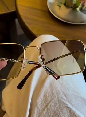 metal sunglasses方形太阳镜女个性太阳眼镜男拍照金属墨镜高颜值