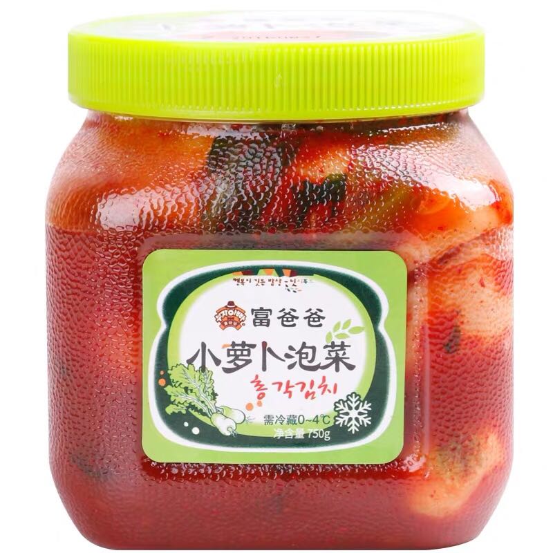 包邮富爸爸小白萝卜泡菜750g*2瓶韩式酸爽萝卜条萝卜块爽口下饭菜-图2