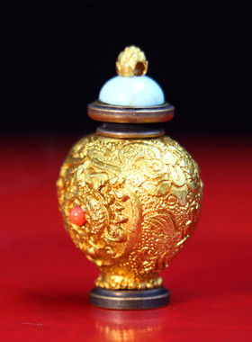 宝瓶噶乌盒吊坠西藏民族雕花项坠可打开空心嘎乌盒随身配饰挂件