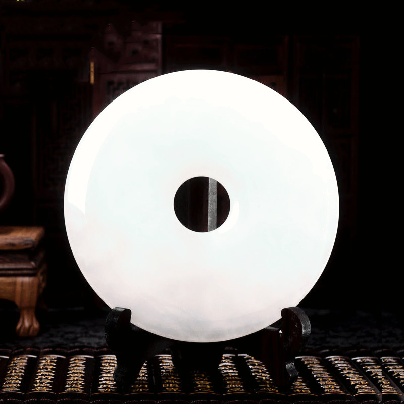 天然白玉平安扣摆件白玉和氏璧仿古圆形玉币乔迁开业会仪高档礼品,淘宝优惠券,粉丝福利购,淘宝优惠卷