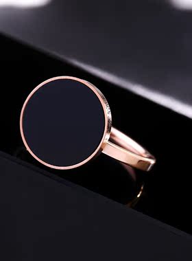 欧美风钛钢镀18k玫瑰金戒指环