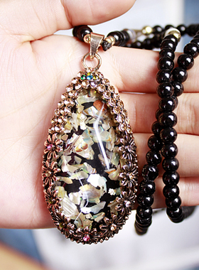 爆款彩贝长毛衣日韩装饰项链挂件