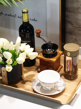 新中式风组合展厅花艺桌面小摆件