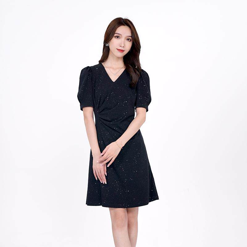 gloria /歌莉娅2022新品v领连衣裙 歌莉娅连衣裙