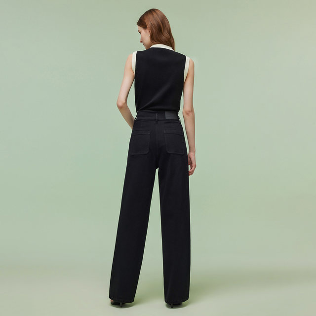 Gloria spring black jeans high waist pants for women