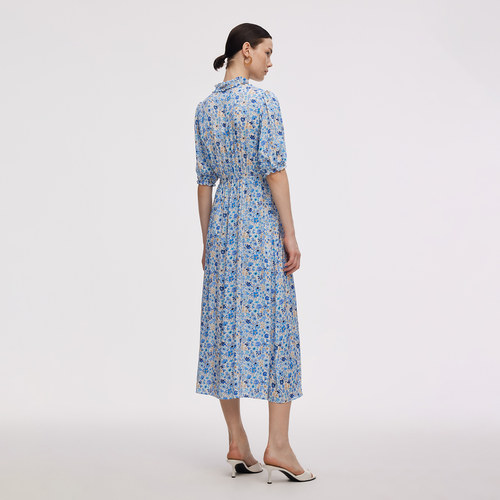 直降5折|歌莉娅真丝连衣裙女夏度假穿搭桑蚕丝碎花裙子 - 图2