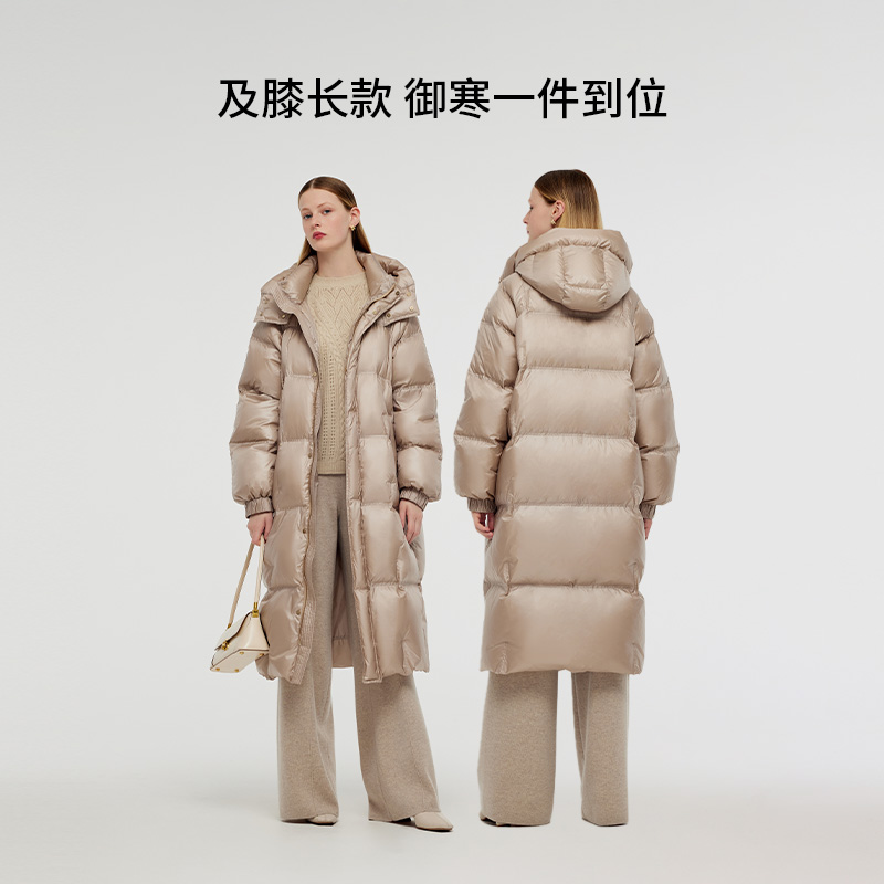 【95白鹅绒】歌莉娅男女同款长款羽绒服冬季2024新款加厚保暖外套