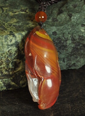 缟玛瑙四季豆缠丝挂件吊坠特价