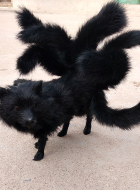 仿真狐狸桌面纯手工摄影道具摆件