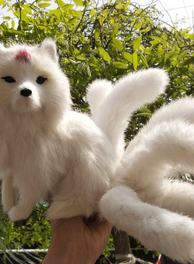 狐狸兔毛模型桌面玩具