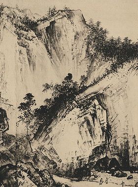 宋夏圭 溪山清远图全卷纸本真迹原大1:1高清艺术喷绘临摹教学素材