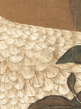 1:1明代名画 童垲 松鹤延年图绢本真迹高清数字微喷临摹装饰画