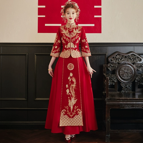 Традиционный свадебный наряд Сюхэ, свадебное платье, летнее вечернее платье, китайский стиль, подходит для подростков