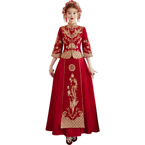 Традиционный свадебный наряд Сюхэ, свадебное платье, летнее вечернее платье, китайский стиль, подходит для подростков