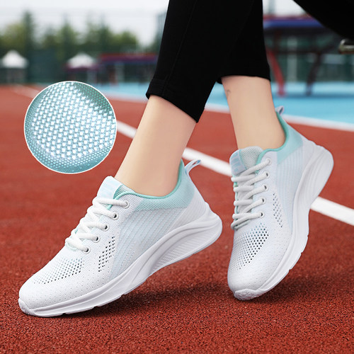 夏季贝艾梦女鞋运动鞋镂空单网面透气休闲跑步鞋百搭轻便旅游鞋 - 图1