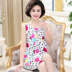 Mẹ chất liệu cotton mùa hè không tay hai mảnh dành cho phụ nữ trung niên kích thước lớn đồ ngủ cotton nhân tạo phục vụ nhà hai mảnh - Phụ nữ cao cấp áo kiểu nữ trung niên Phụ nữ cao cấp