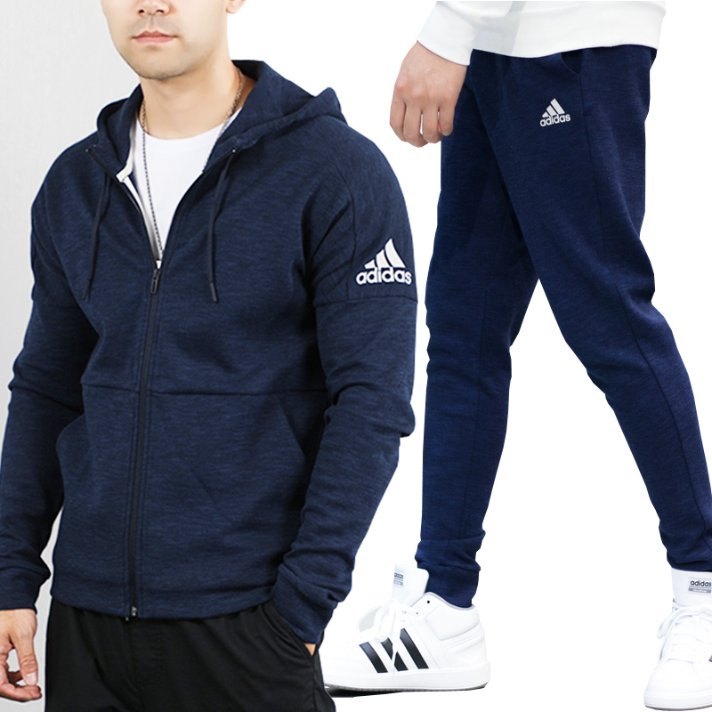 Adidas Set Men's 2020 Autumn New Sportswear Knitted Hooded Jacket Jacket Wrap Up Pants