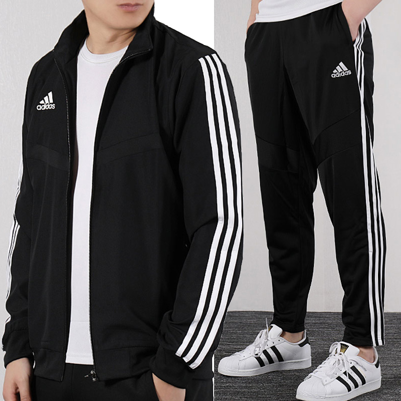 Adidas Set Men's 2020 Autumn New Sportswear Casual Jacket Coat Knitted Pants and Leggings