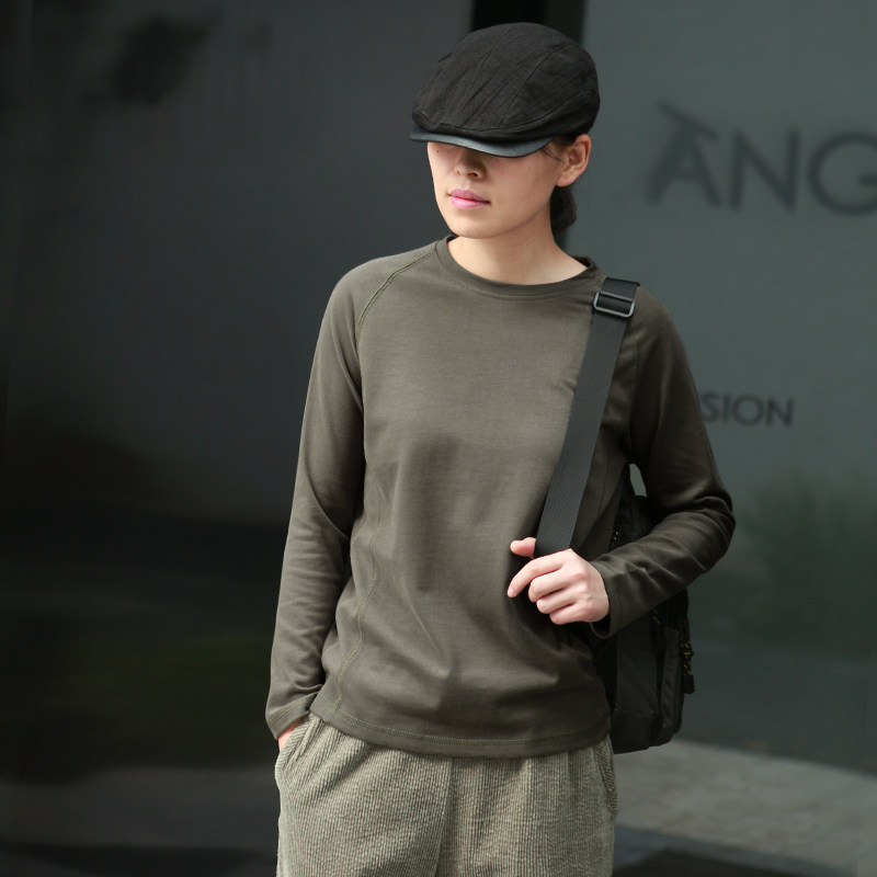 2025秋冬新款长袖t恤衫女款圆领纯棉碳素磨毛宽松厚针织休闲运动T,淘宝优惠券,粉丝福利购,淘宝优惠卷