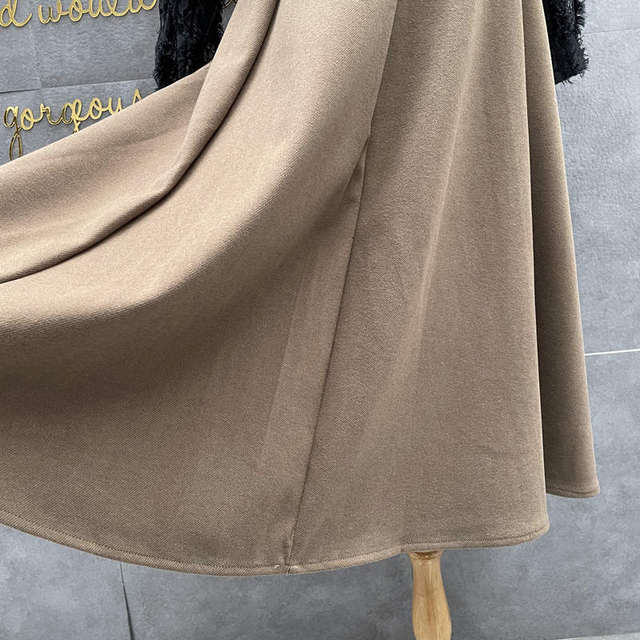 Woolen skirt zipper professional A-type with belt