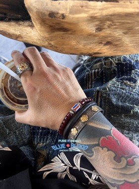 blueblood古法深枣红手链琉璃珠